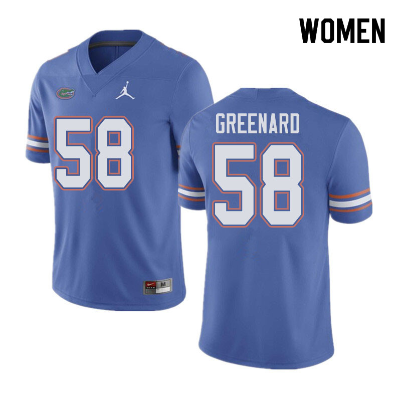 Jordan Brand Women #58 Jonathan Greenard Florida Gators College Football Jerseys Sale-Blue - Click Image to Close